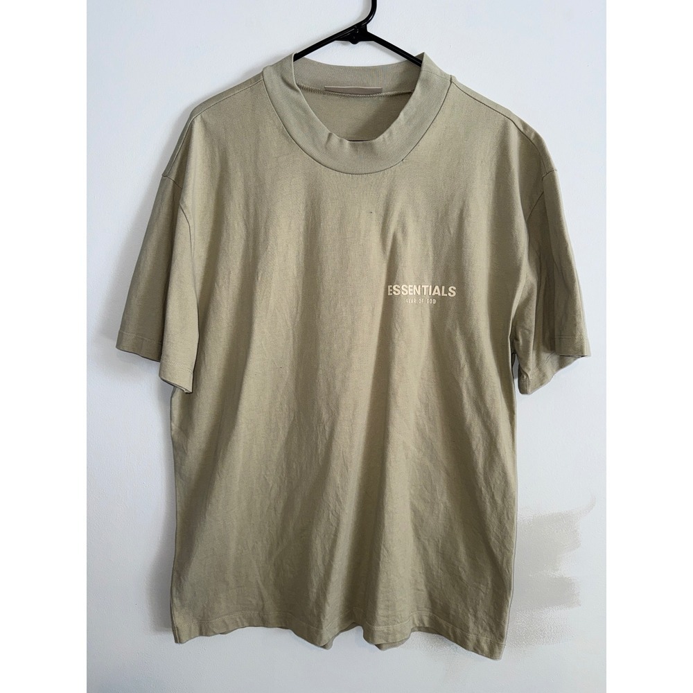 FEAR OF GOD ESSENTIALS Mock Neck T Shirt Seafoam Mens XS fits XXL